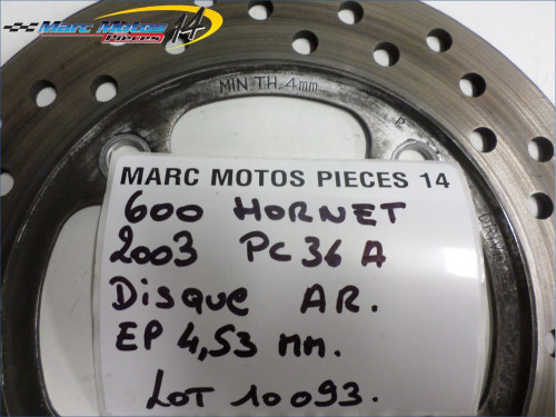 DISQUE ARRIERE HONDA 600 HORNET 2003